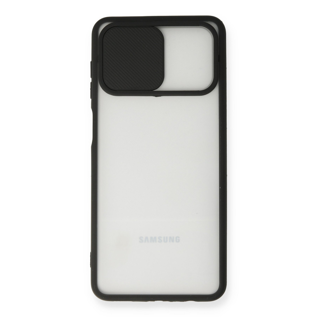 Newface Samsung Galaxy A12 Kılıf Palm Buzlu Kamera Sürgülü Silikon - Siyah — görsel 9