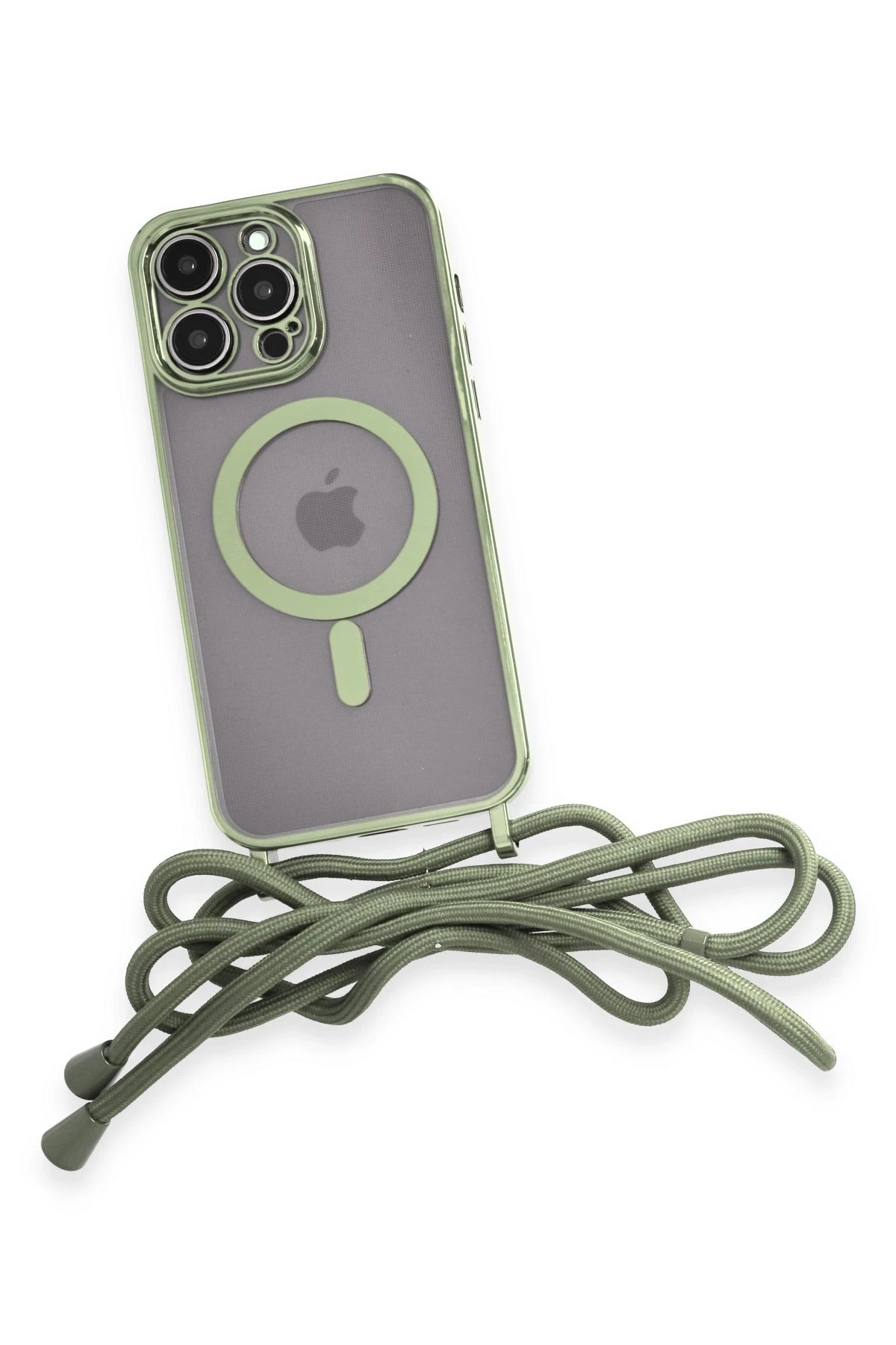 Newface iPhone 13 Pro Kılıf Divo Lazer Askılı Magsafe Kapak - Koyu Yeşil
