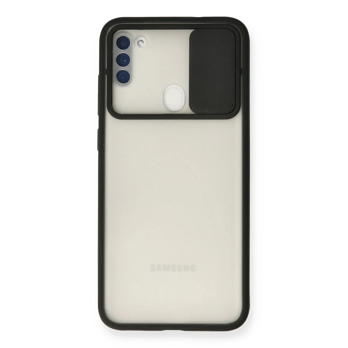Newface Samsung Galaxy A11 Kılıf Palm Buzlu Kamera Sürgülü Silikon - Siyah — görsel 4