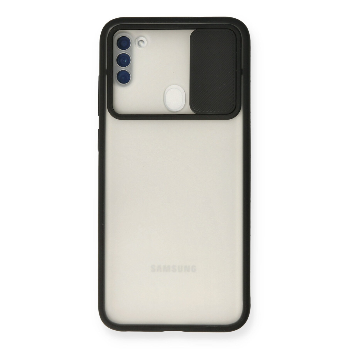 Newface Samsung Galaxy A11 Kılıf Palm Buzlu Kamera Sürgülü Silikon - Siyah — görsel 7
