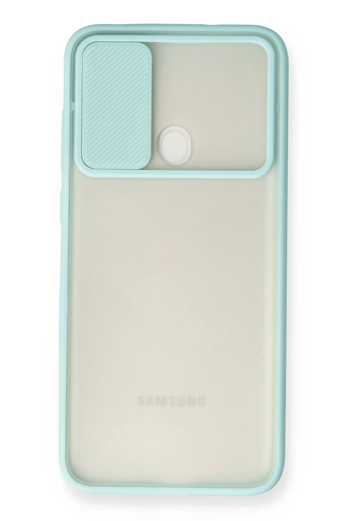 Newface Samsung Galaxy A11 Kılıf Palm Buzlu Kamera Sürgülü Silikon - Turkuaz