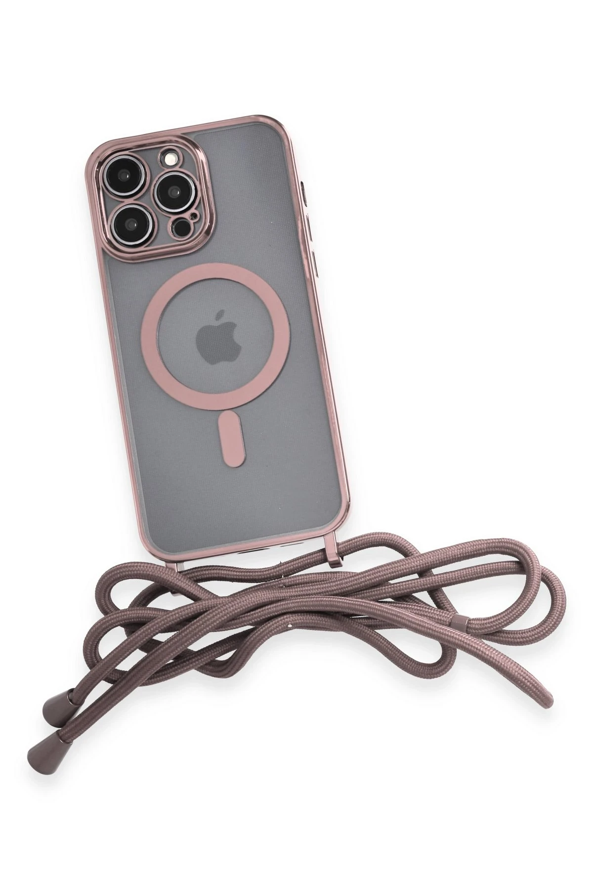 Newface iPhone 13 Pro Max Kılıf Divo Lazer Askılı Magsafe Kapak - Pembe