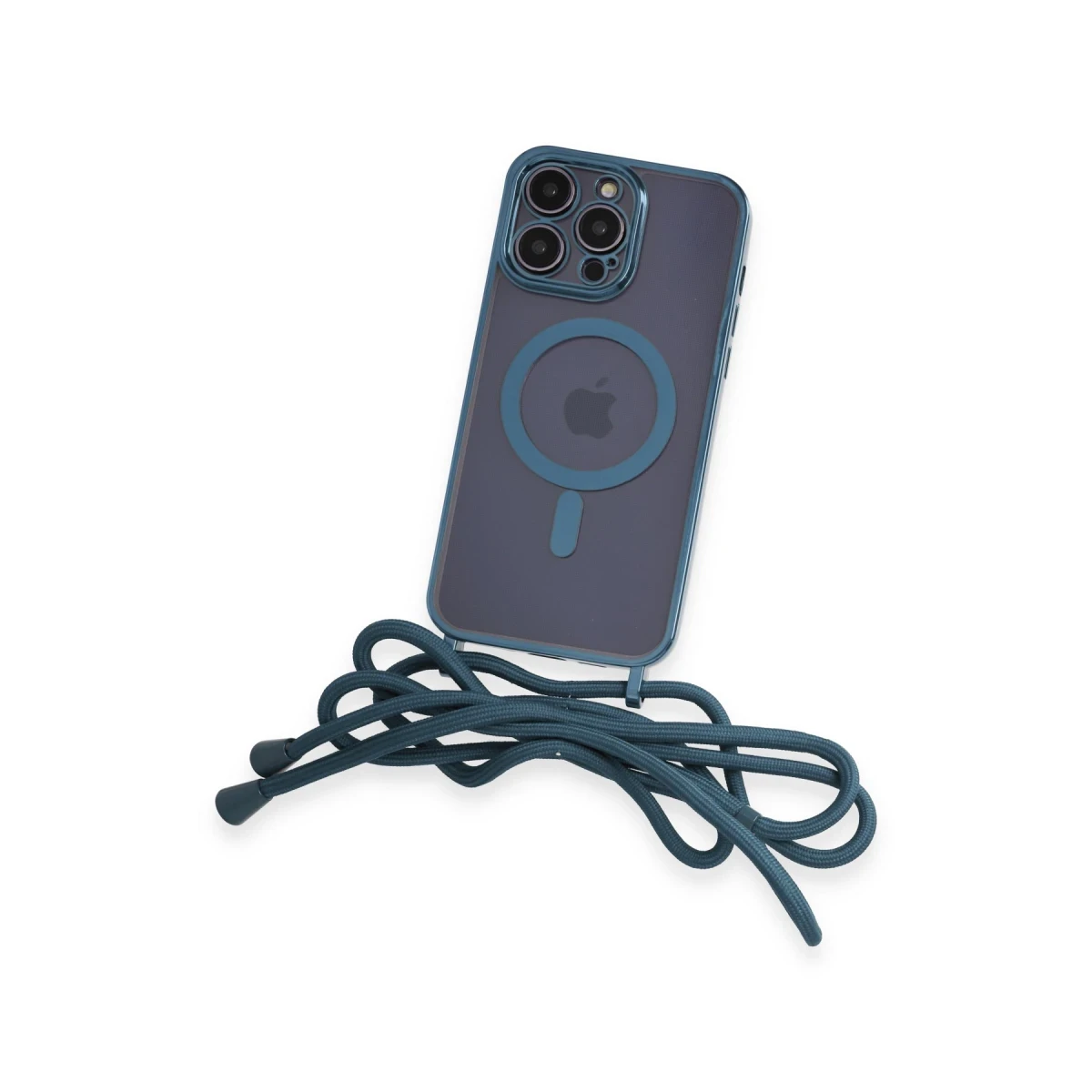 Apple iPhone 13 Pro Max Kılıf Divo Lazer Askılı Magsafe Kapak - Sierra Blue