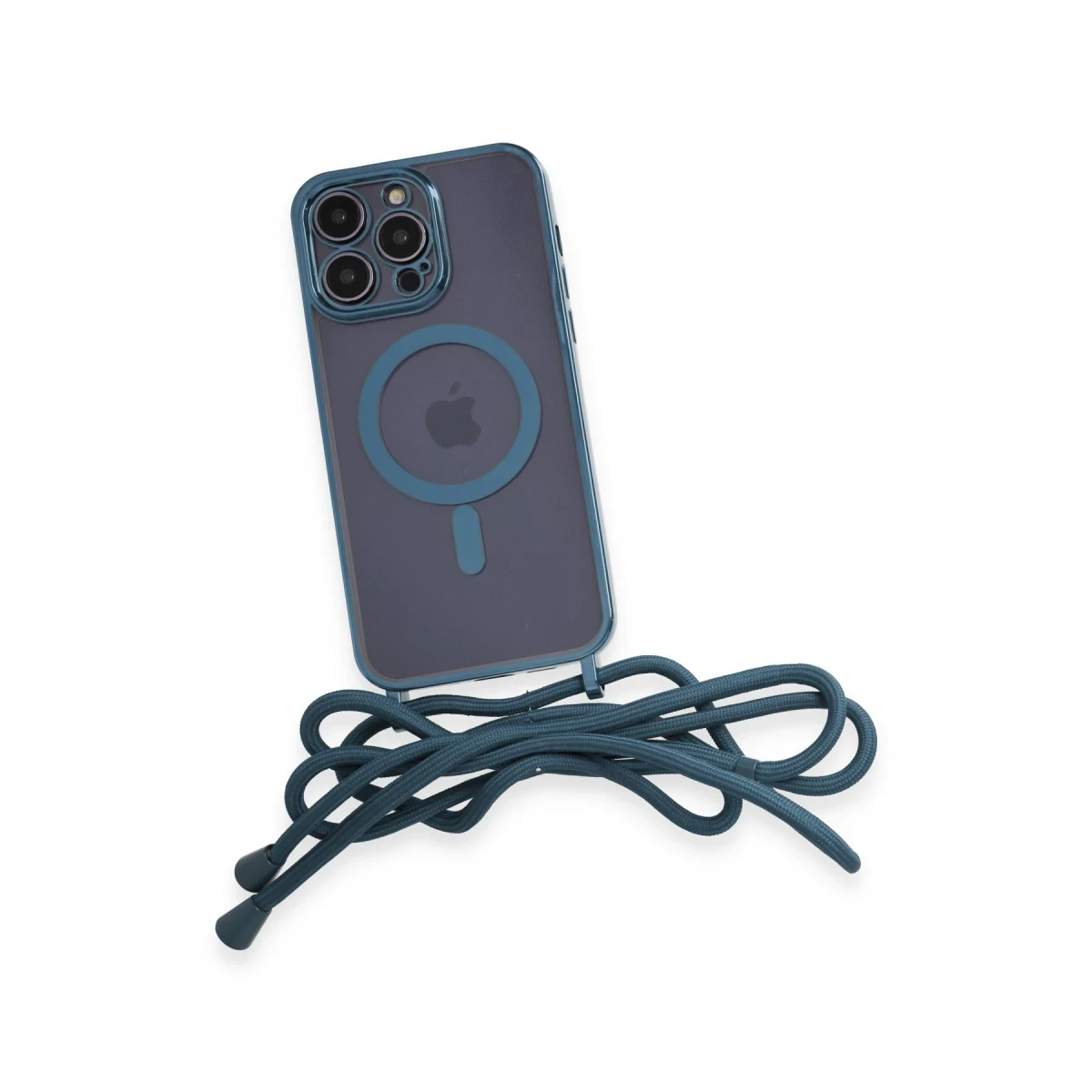 Apple iPhone 13 Pro Max Kılıf Divo Lazer Askılı Magsafe Kapak - Sierra Blue