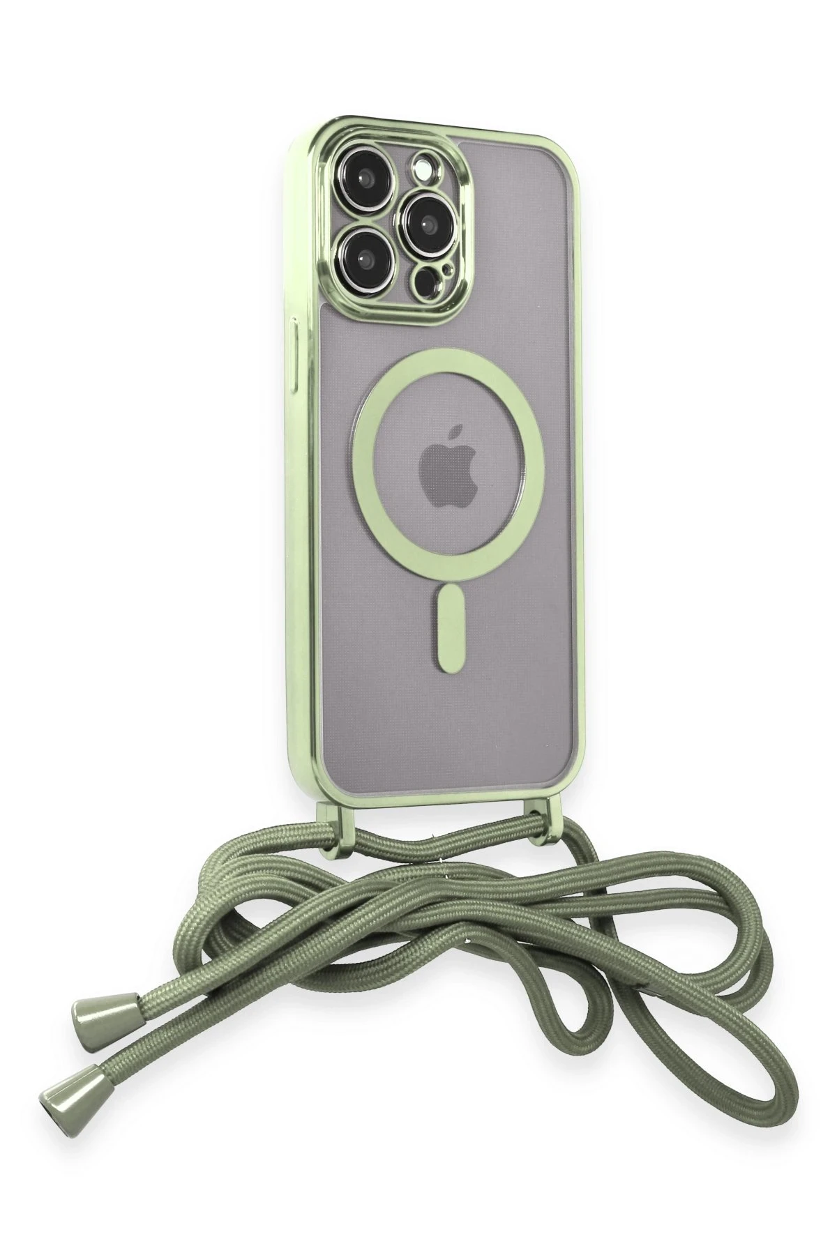 Newface iPhone 13 Pro Max Kılıf Divo Lazer Askılı Magsafe Kapak - Koyu Yeşil