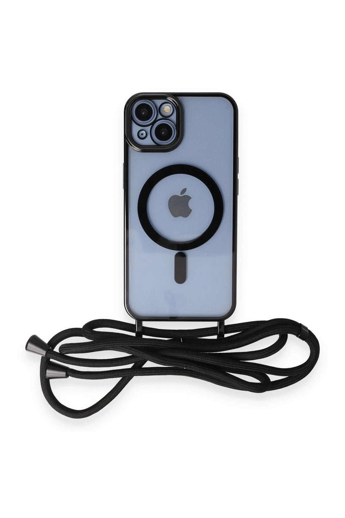 Newface Apple iPhone 14 Kılıf Divo Lazer Askılı Magsafe Kapak - Siyah