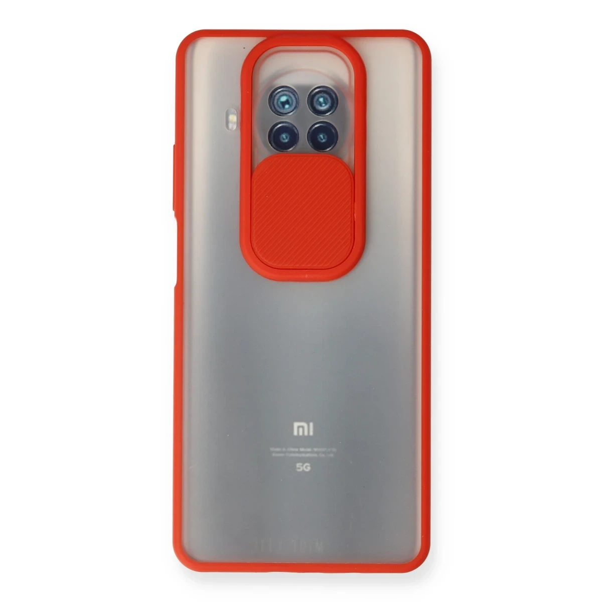 Newface Xiaomi Mi 10T Lite Kılıf Palm Buzlu Kamera Sürgülü Silikon - Kırmızı