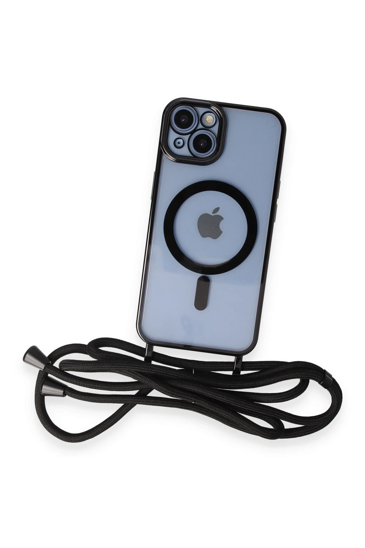Newface Apple iPhone 14 Kılıf Divo Lazer Askılı Magsafe Kapak - Siyah — görsel 3