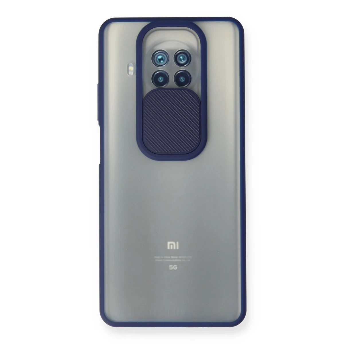 Newface Xiaomi Mi 10T Lite Kılıf Palm Buzlu Kamera Sürgülü Silikon - Lacivert