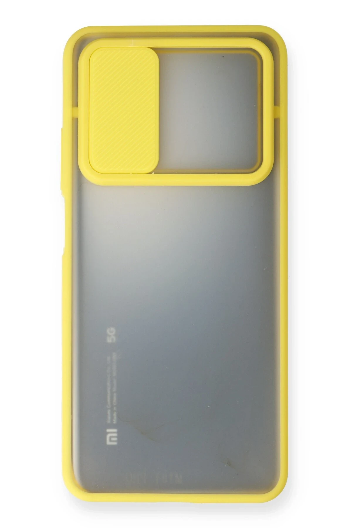 Newface Xiaomi Mi 10T Kılıf Palm Buzlu Kamera Sürgülü Silikon - Sarı — görsel 2