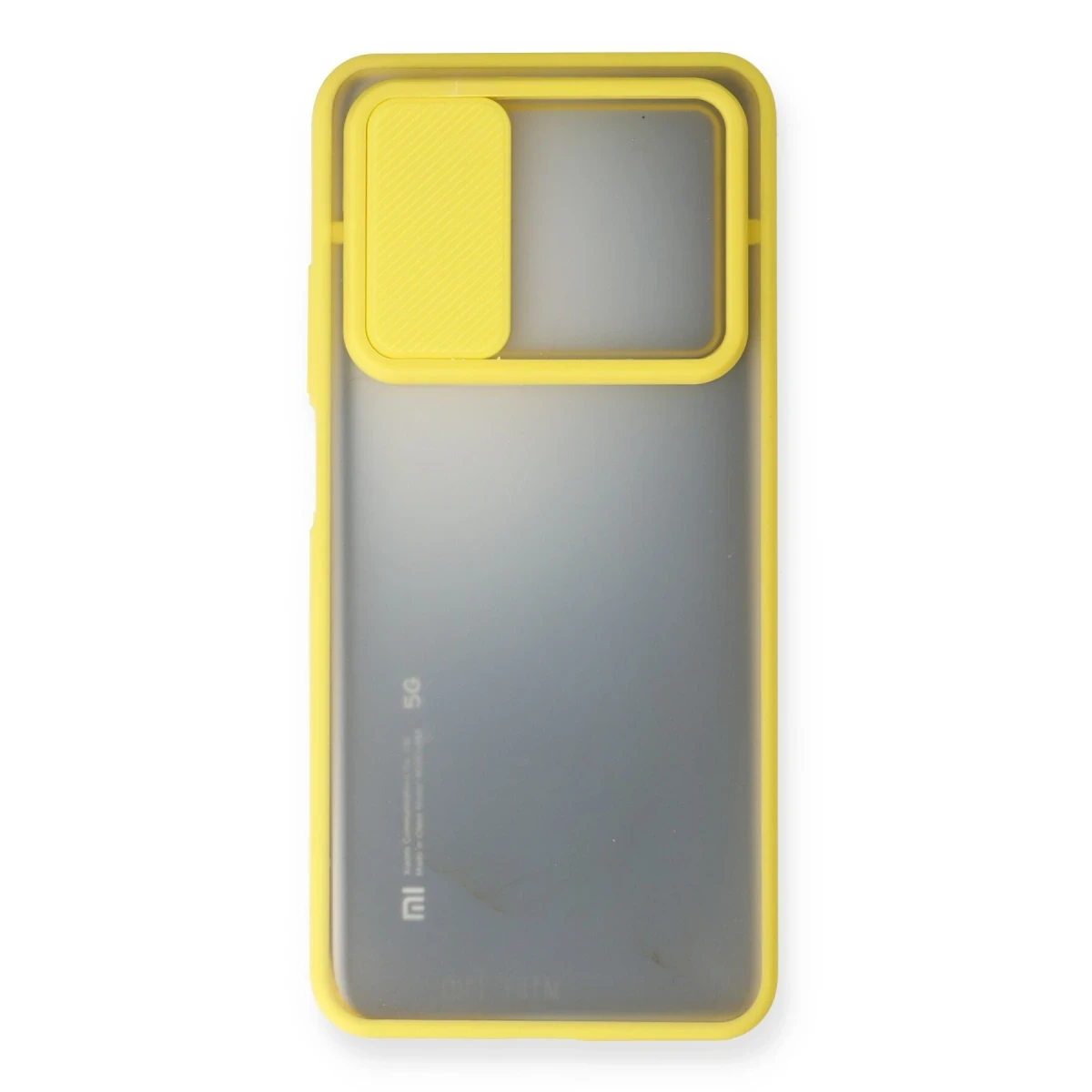 Newface Xiaomi Mi 10T Kılıf Palm Buzlu Kamera Sürgülü Silikon - Sarı — görsel 5