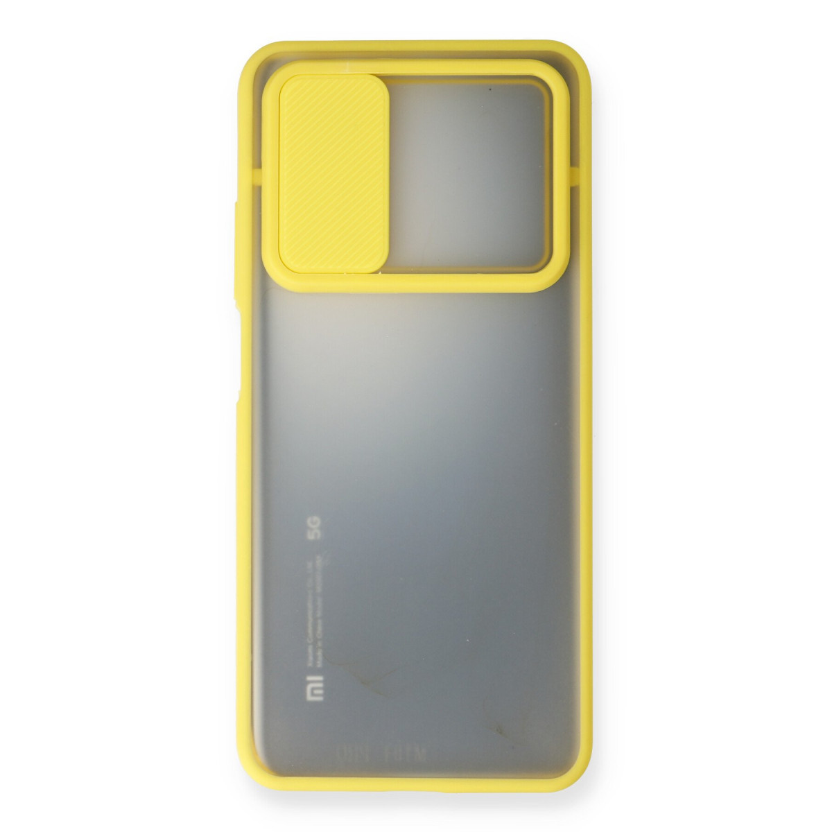 Newface Xiaomi Mi 10T Kılıf Palm Buzlu Kamera Sürgülü Silikon - Sarı — görsel 8