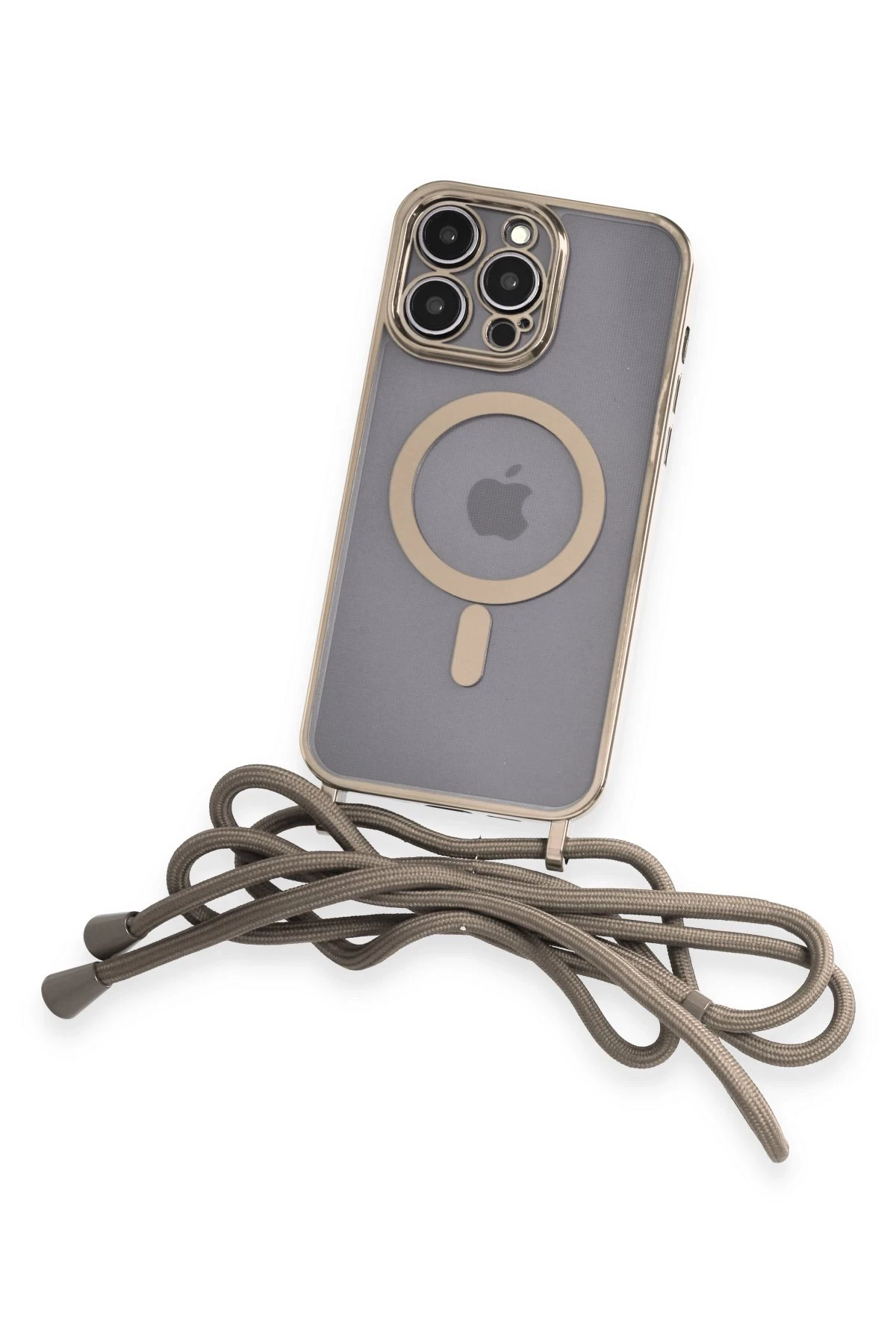 Newface iPhone 14 Pro Kılıf Divo Lazer Askılı Magsafe Kapak - Gold