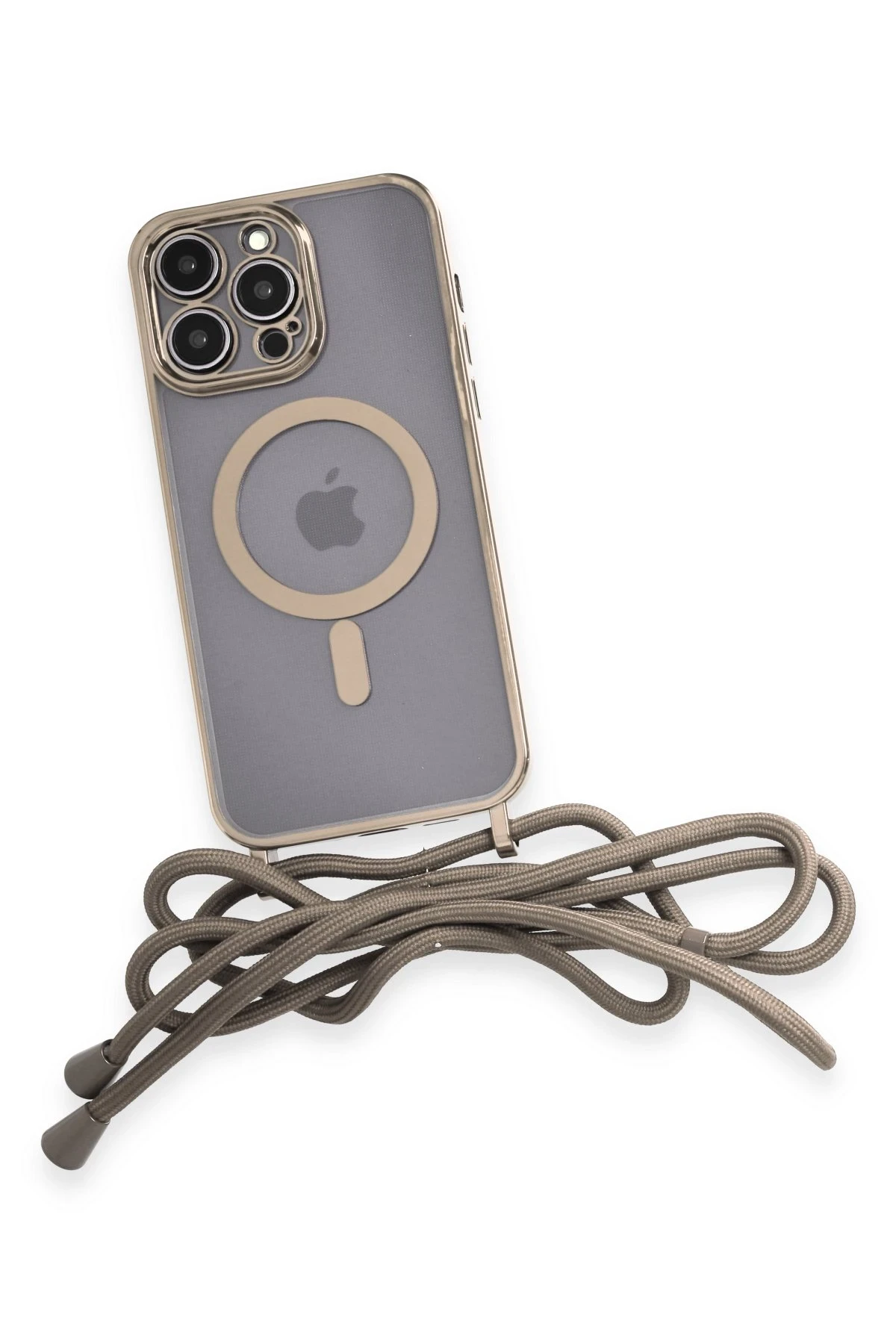 Newface iPhone 14 Pro Kılıf Divo Lazer Askılı Magsafe Kapak - Gold