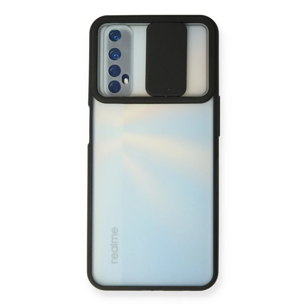 Newface Realme 7 Kılıf Palm Buzlu Kamera Sürgülü Silikon - Siyah — görsel 4