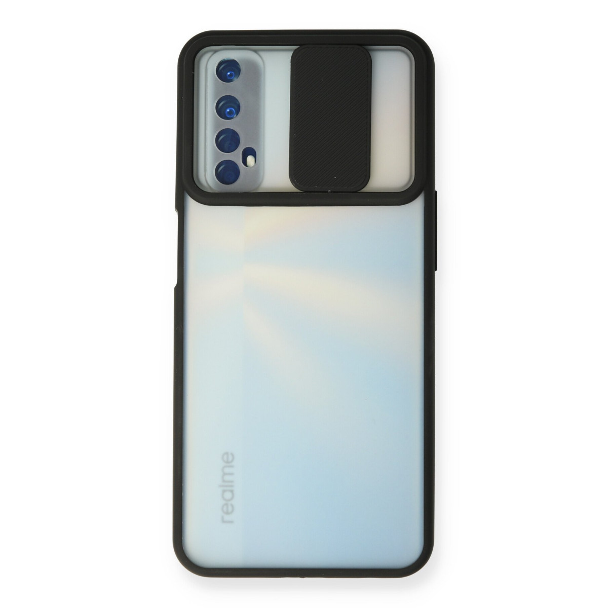 Newface Realme 7 Kılıf Palm Buzlu Kamera Sürgülü Silikon - Siyah — görsel 7