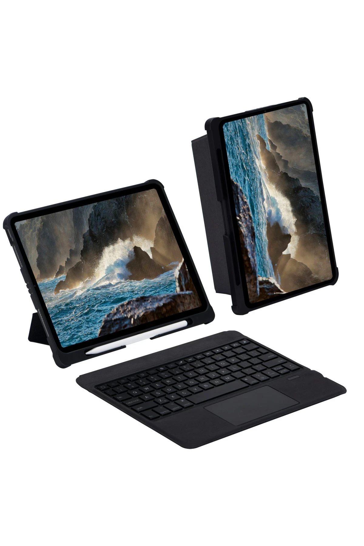Newface Apple T5206D iPad 10.2 (7.nesil) Kılıf İnter Ledli Klavyeli Tablet Kılıfı - Siyah — görsel 9