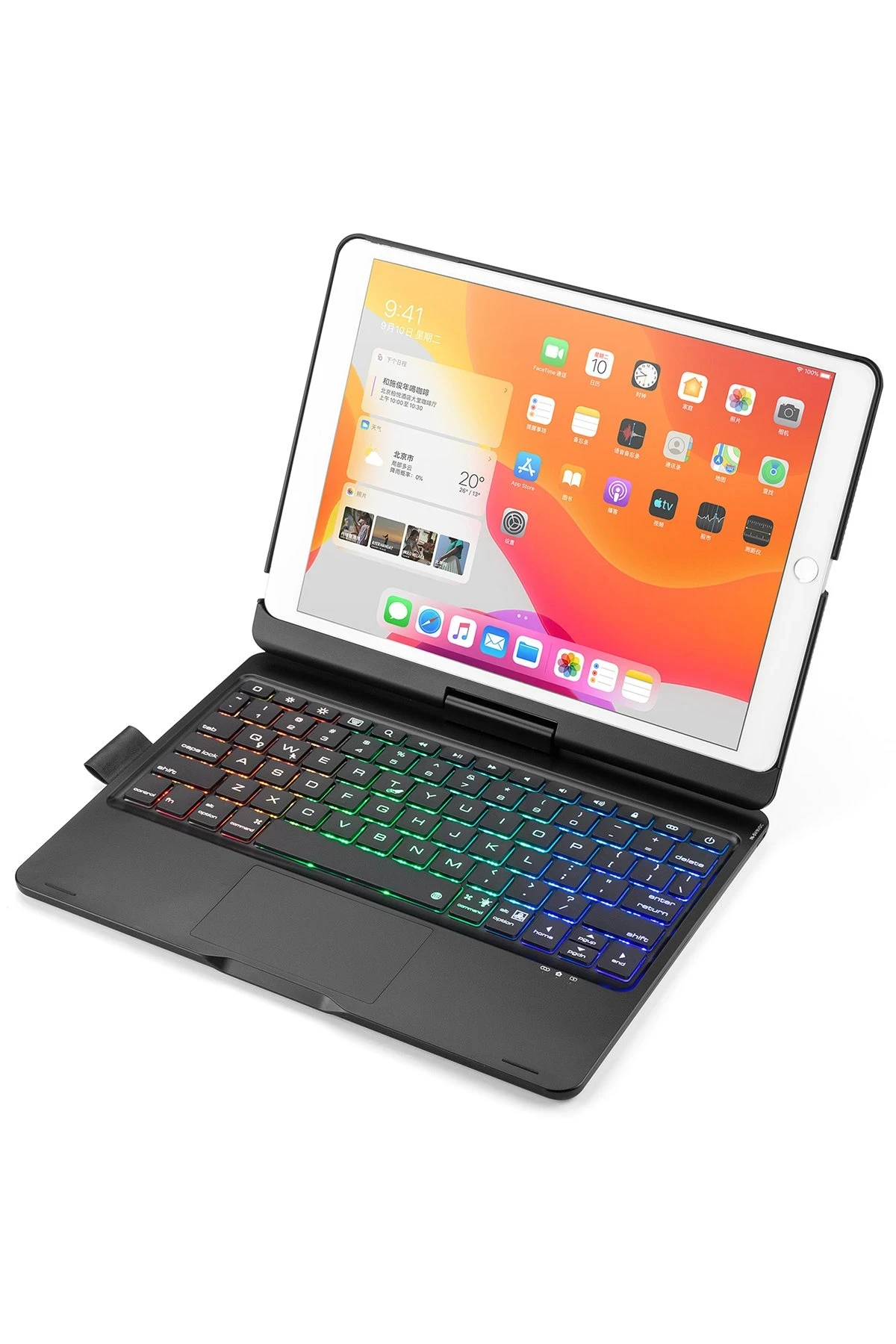 Newface Apple iPad 10.2 (7.nesil) Kılıf Magic Dönen Klavyeli Tablet Kılıf - Siyah