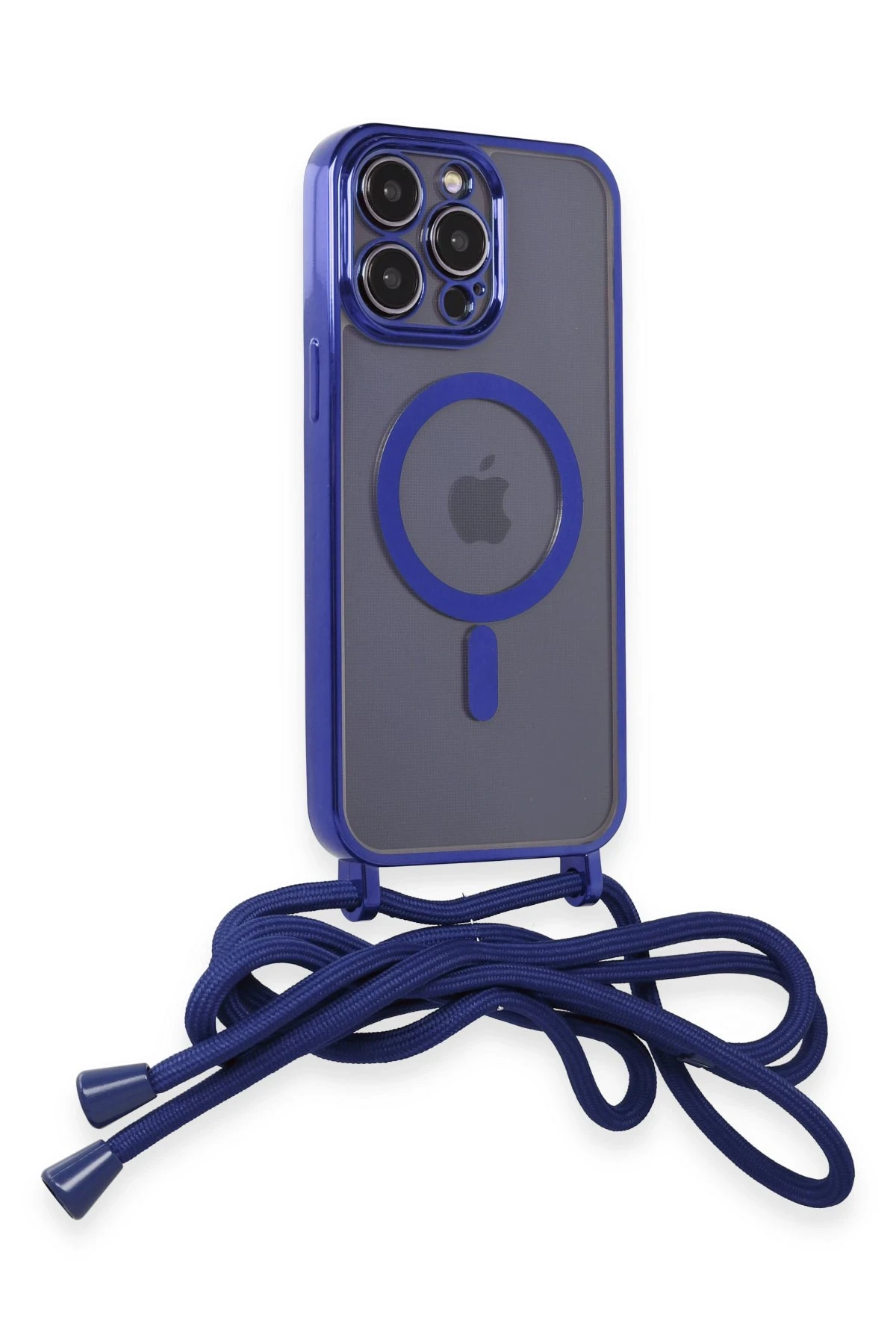 Newface iPhone 14 Pro Kılıf Divo Lazer Askılı Magsafe Kapak - Mavi