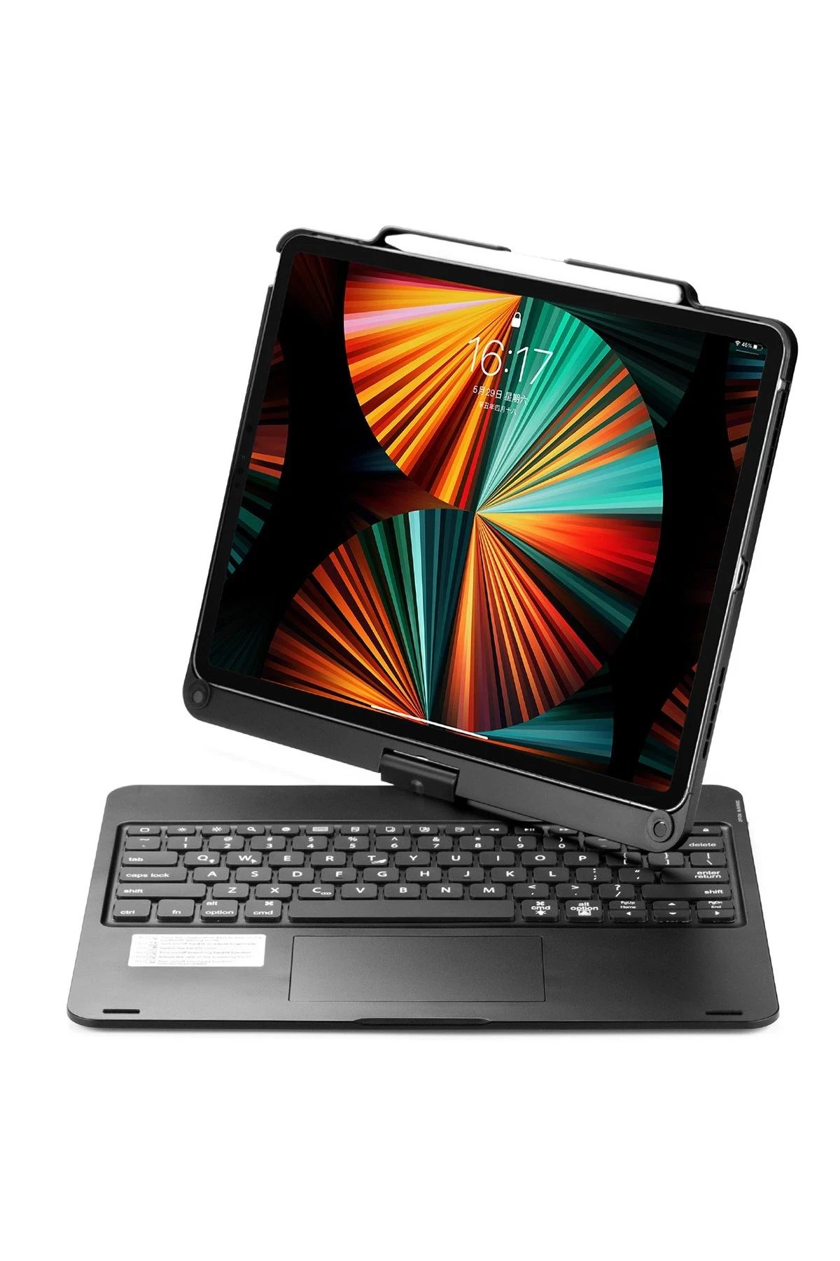 Newface Apple iPad Pro 12.9 (2021) Kılıf Magic Dönen Klavyeli Tablet Kılıf - Siyah — görsel 4