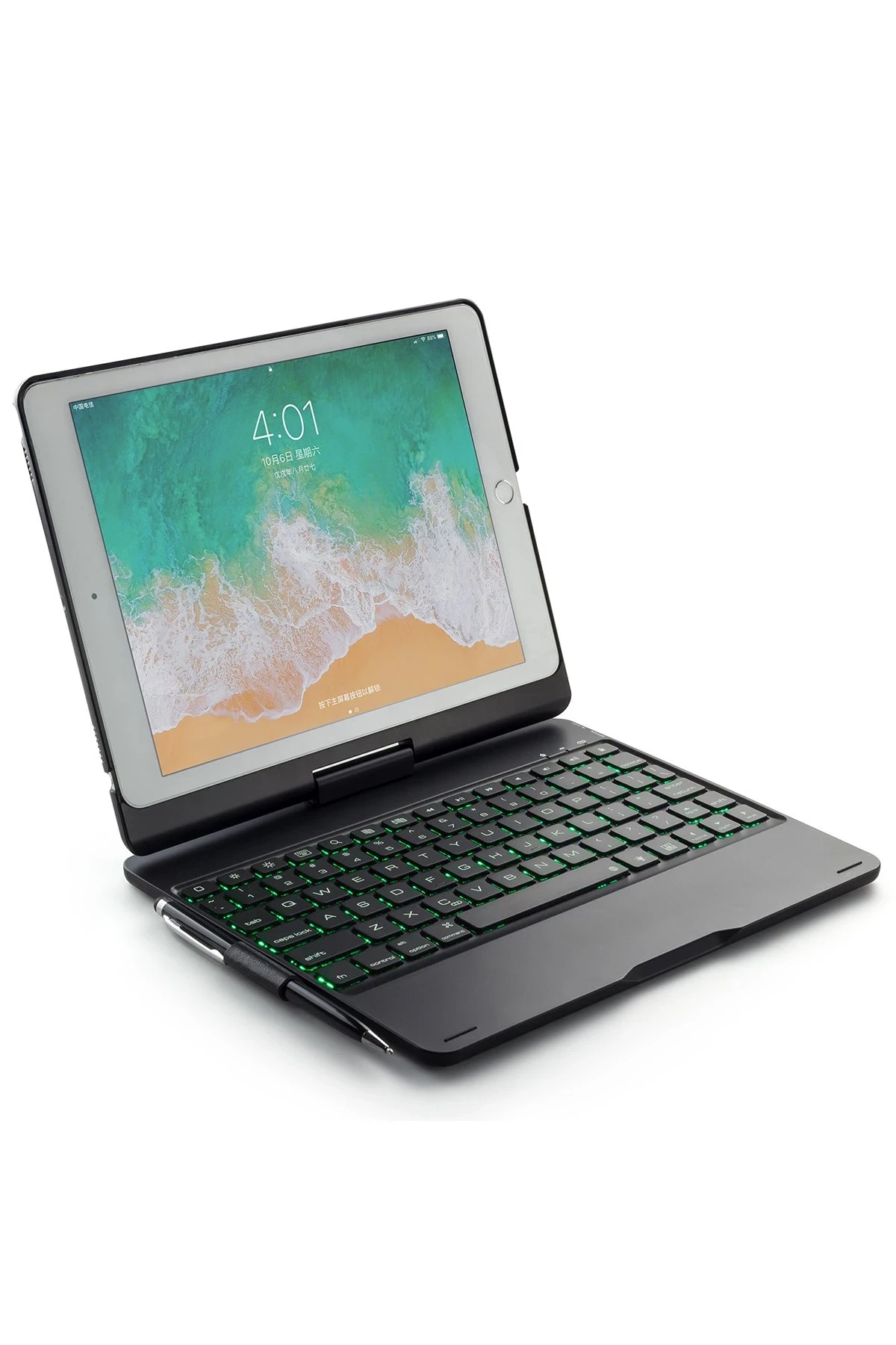 Newface Apple iPad 5 Air 9.7 Kılıf Magic Dönen Klavyeli Tablet Kılıf - Siyah