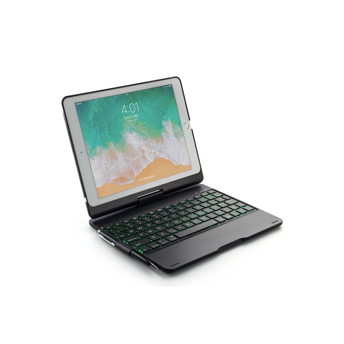 Newface Apple iPad 5 Air 9.7 Kılıf Magic Dönen Klavyeli Tablet Kılıf - Siyah — görsel 11