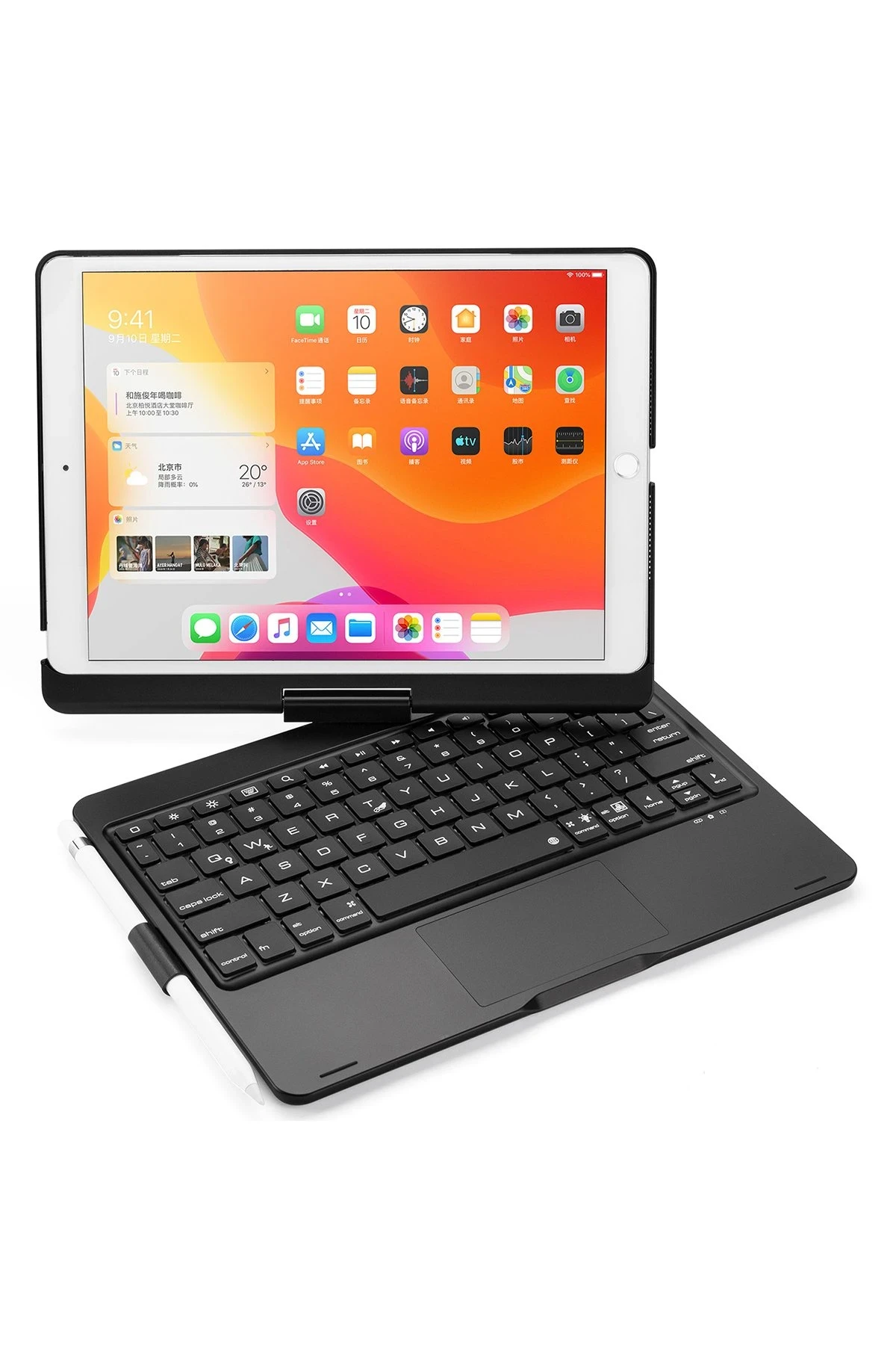 Newface Apple iPad 5 Air 9.7 Kılıf Magic Dönen Klavyeli Tablet Kılıf - Siyah — görsel 4
