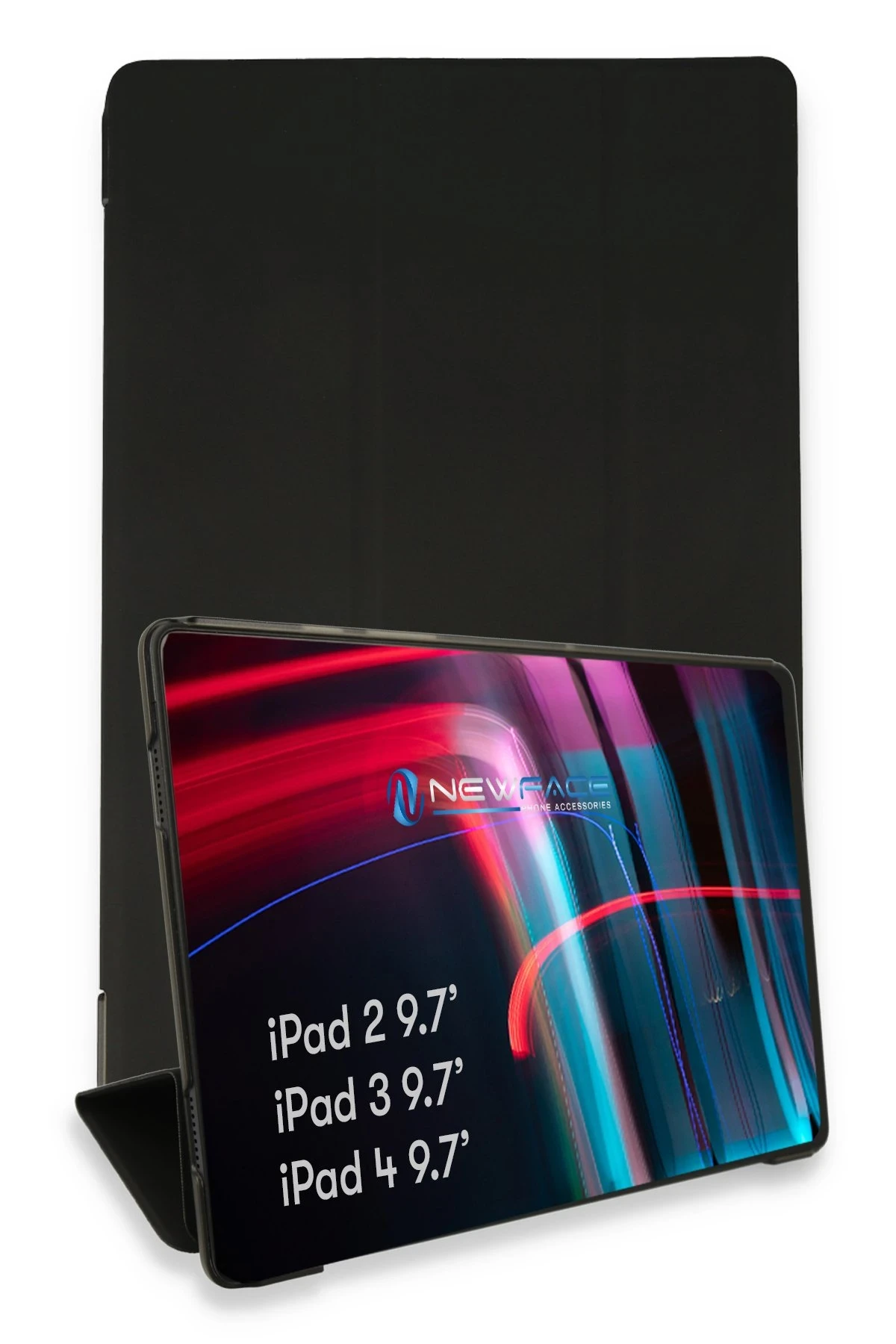 Newface Apple iPad 4 9.7 Kılıf Tablet Smart Kılıf - Siyah