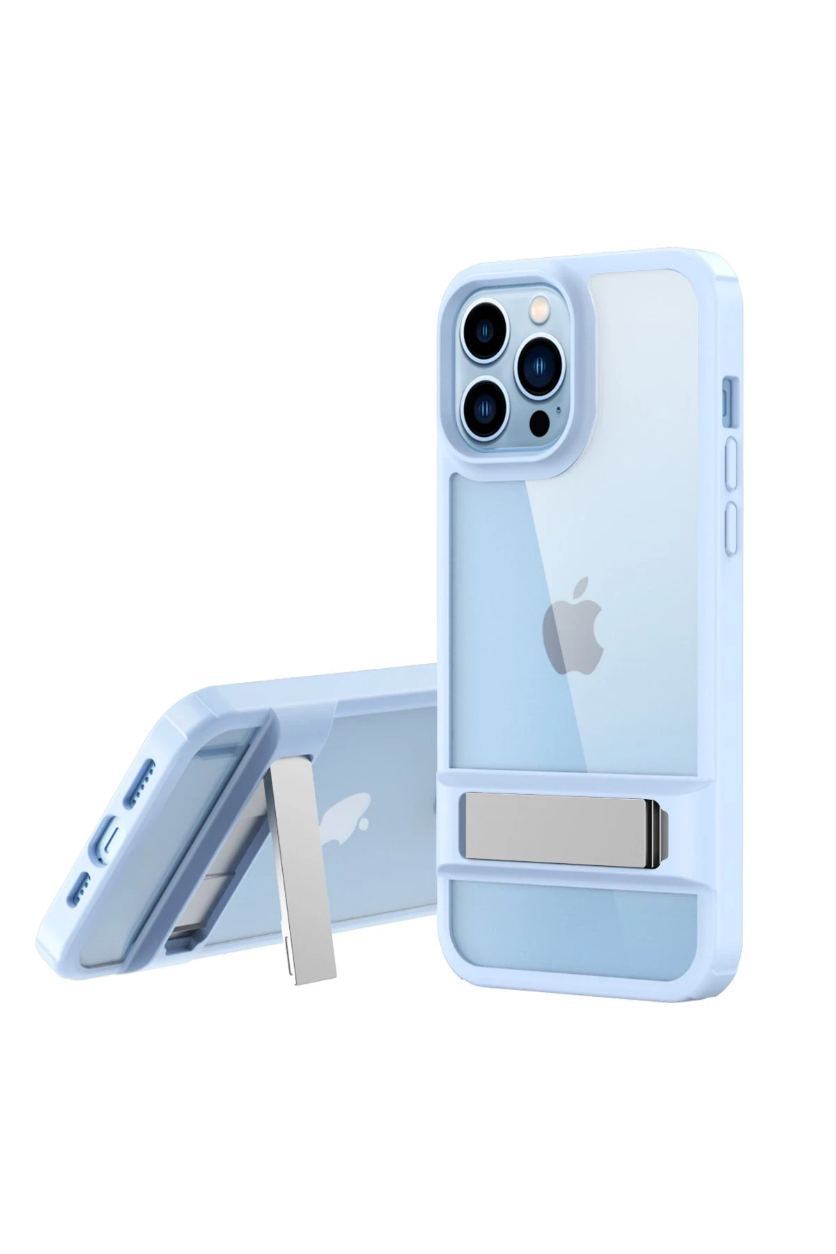 Newface iPhone 13 Pro Max Kılıf Rolet Stand Kapak - Sierra Blue