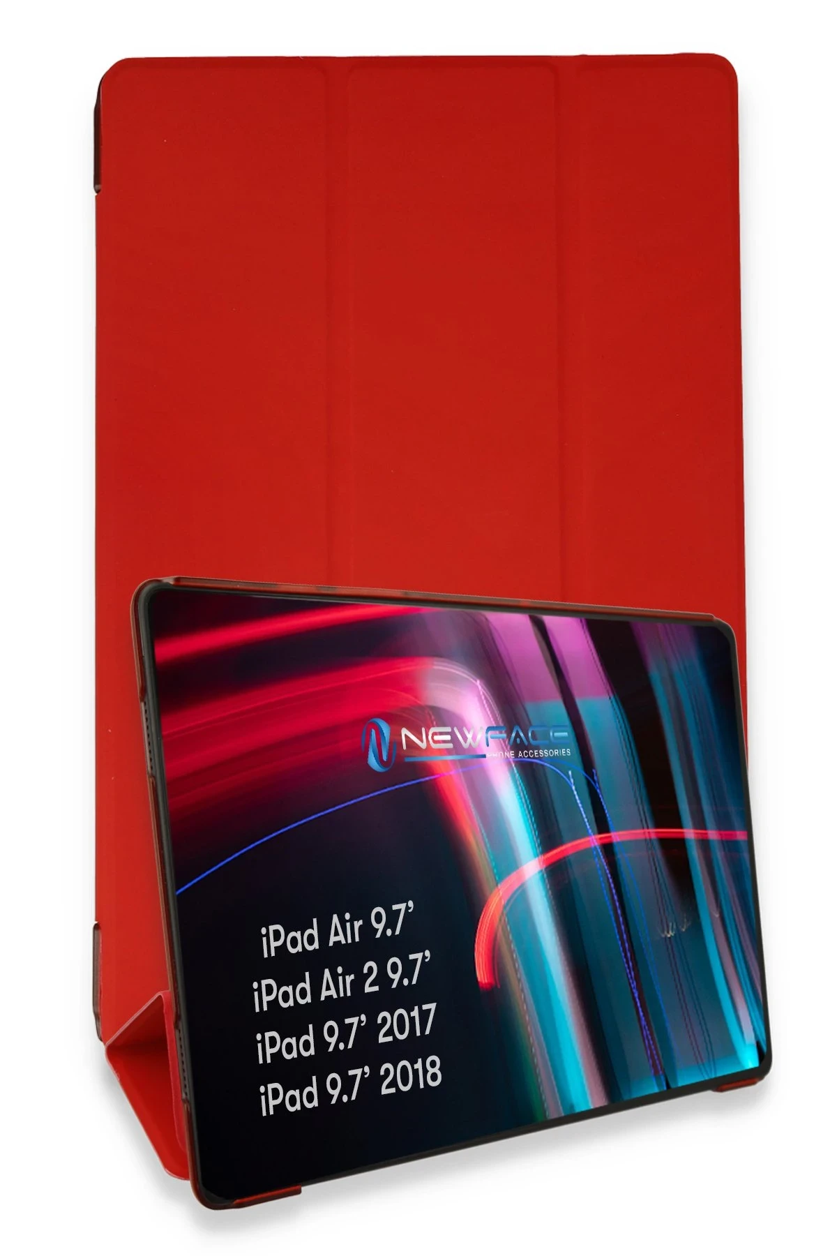 Newface iPad 5 Air 9.7 Kılıf Tablet Smart Kılıf - Kırmızı