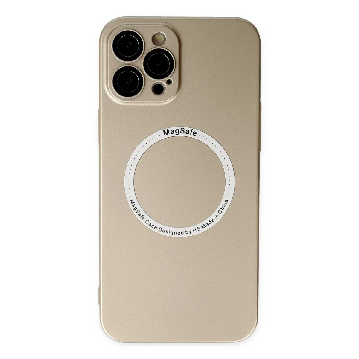 Newface Apple iPhone 12 Pro Kılıf Jack Magneticsafe Lens Silikon - Gold