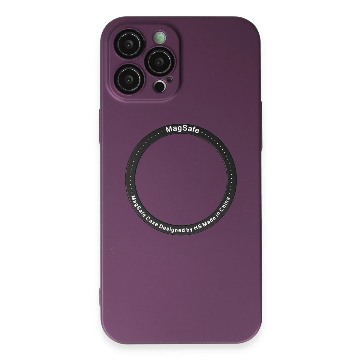 Newface Apple iPhone 12 Pro Kılıf Jack Magneticsafe Lens Silikon - Mürdüm