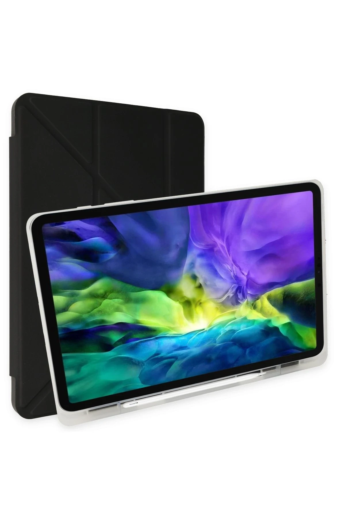 Newface Samsung Galaxy T737 Tab S7 FE 12.4 Kılıf Kalemlikli Mars Tablet Kılıfı - Siyah