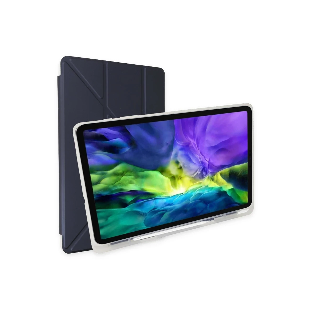 Newface Samsung Galaxy T737 Tab S7 FE 12.4 Kılıf Kalemlikli Mars Tablet Kılıfı - Lacivert