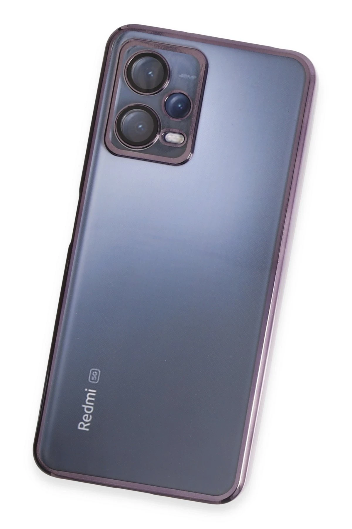 Newface Xiaomi Redmi Note 12 5G Kılıf Razer Lensli Silikon - Mor