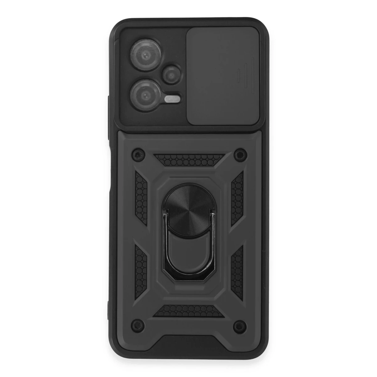 Newface Xiaomi Redmi Note 12 5G Kılıf Pars Lens Yüzüklü Silikon - Siyah — görsel 6