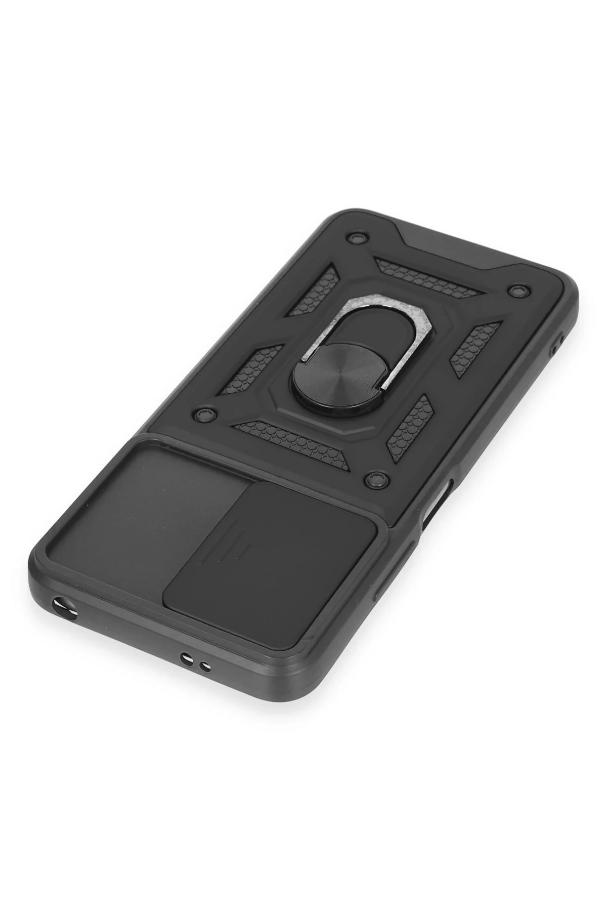 Newface Xiaomi Redmi Note 12 5G Kılıf Pars Lens Yüzüklü Silikon - Siyah
