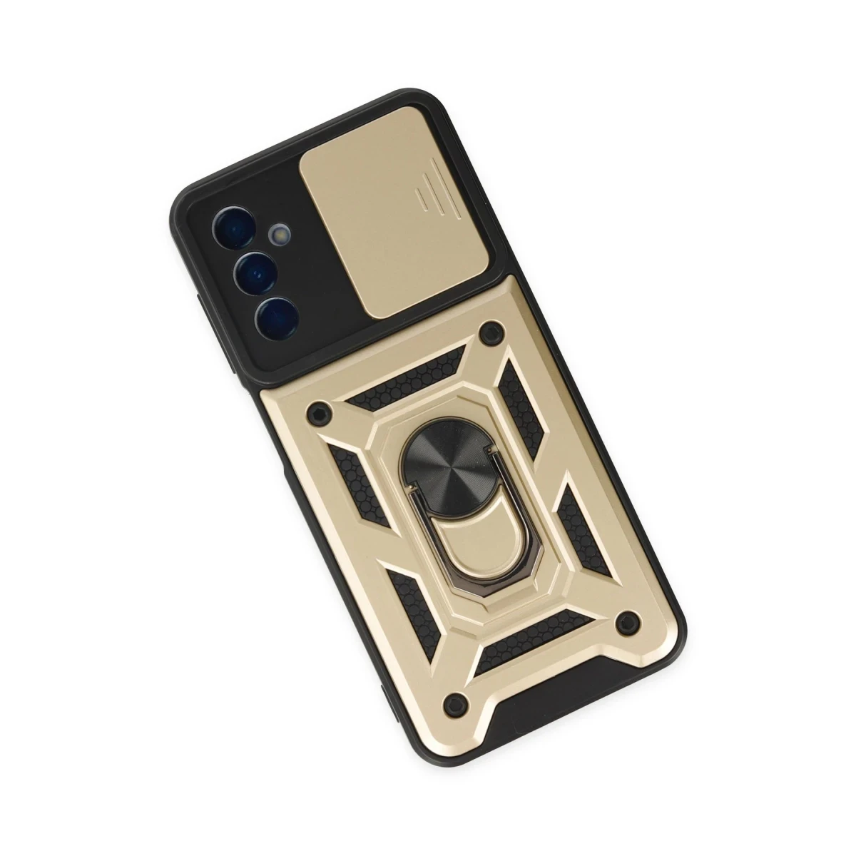 Newface Samsung Galaxy M13 Kılıf Pars Lens Yüzüklü Silikon - Gold — görsel 8