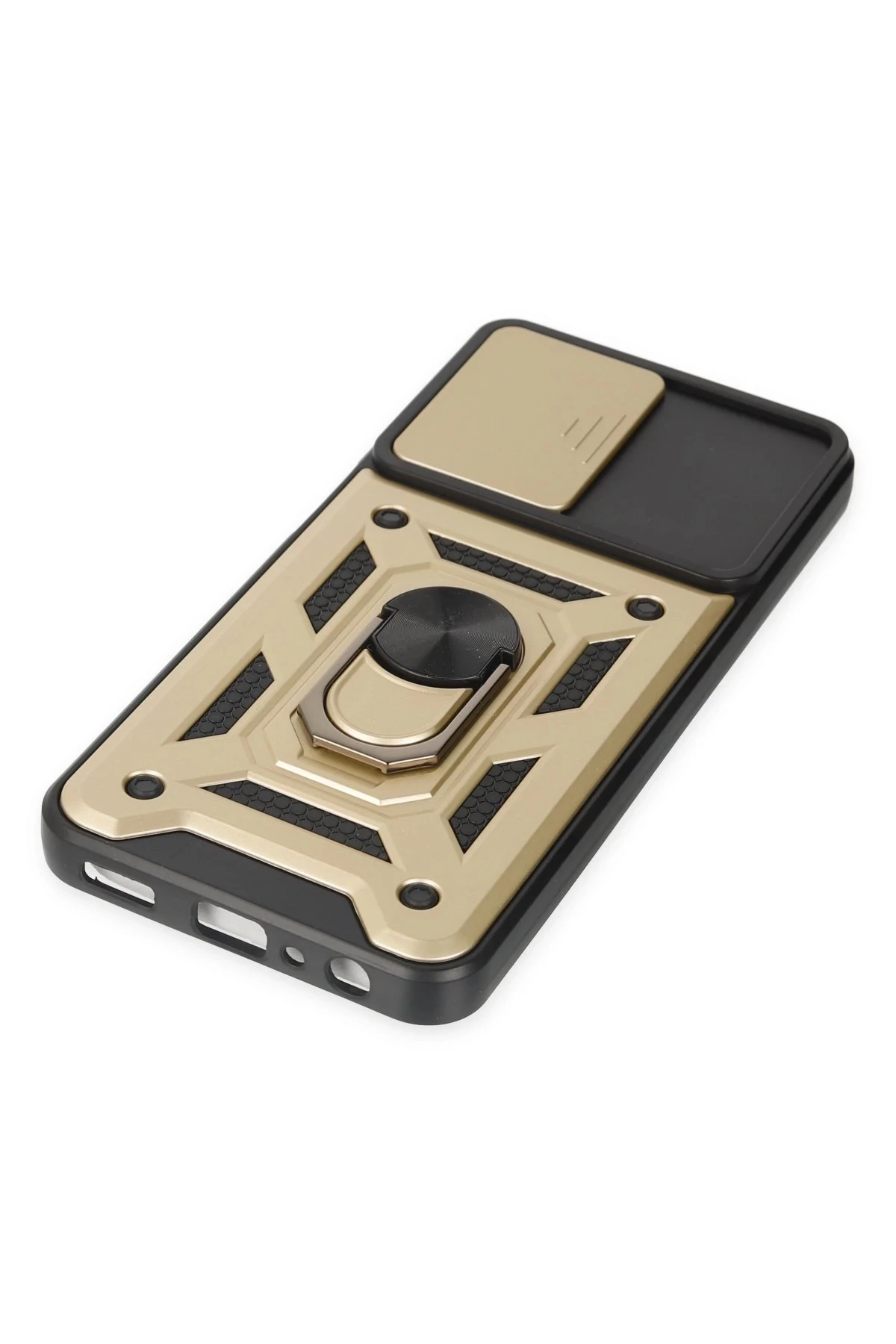 Newface Samsung Galaxy M13 Kılıf Pars Lens Yüzüklü Silikon - Gold — görsel 4