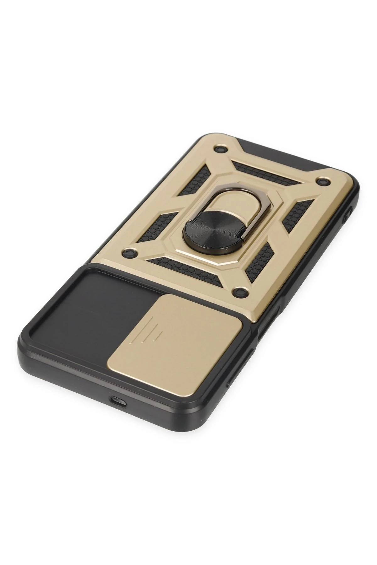 Newface Samsung Galaxy M13 Kılıf Pars Lens Yüzüklü Silikon - Gold — görsel 5