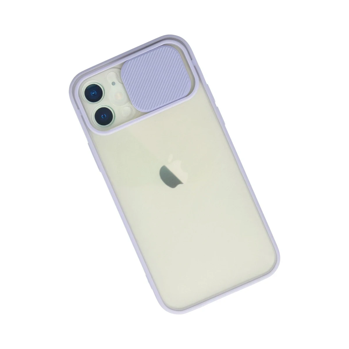 Newface Apple iPhone 12 Kılıf Palm Buzlu Kamera Sürgülü Silikon - Lila — görsel 5