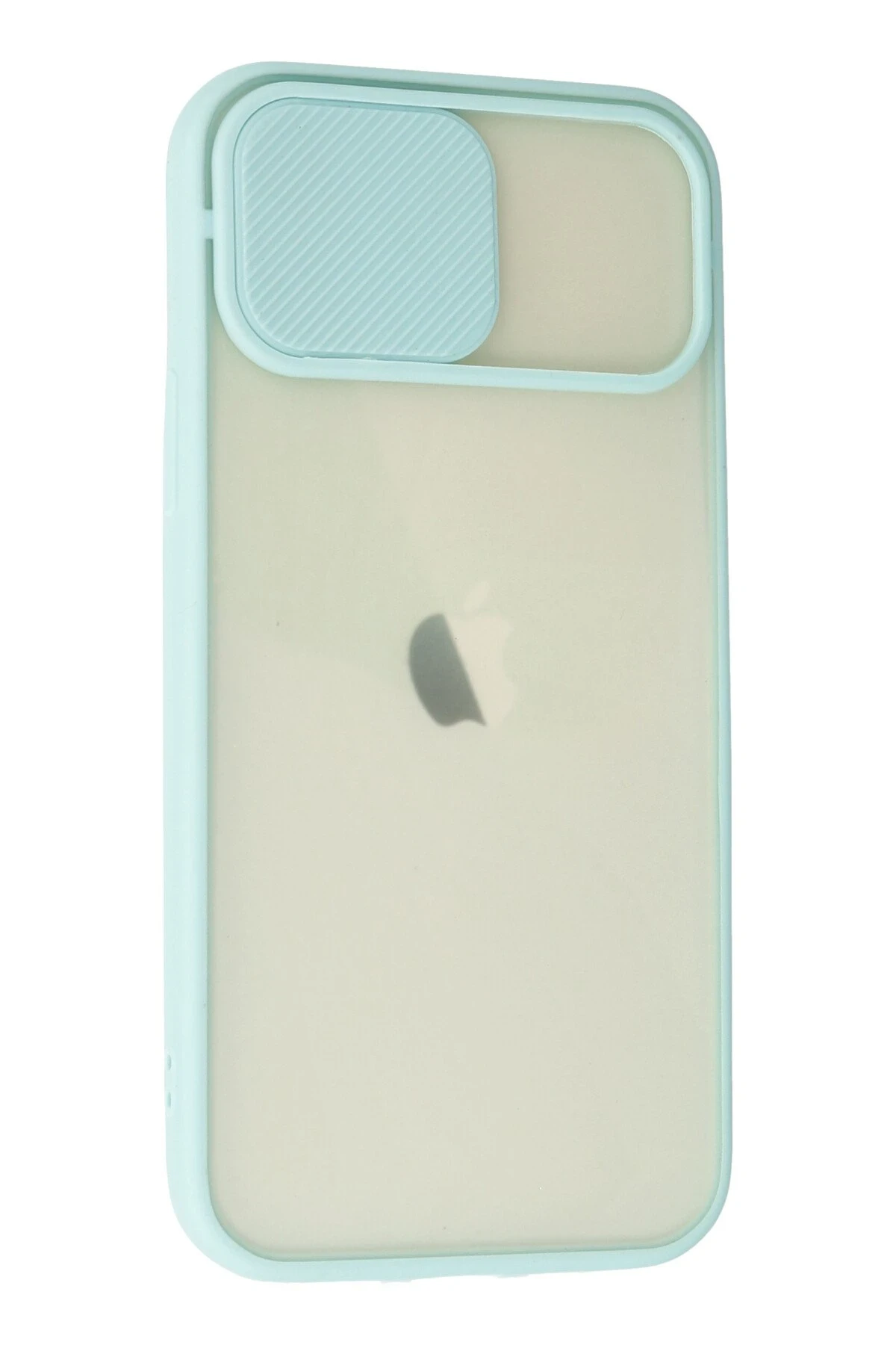 Newface iPhone 12 Kılıf Palm Buzlu Kamera Sürgülü Silikon - Turkuaz