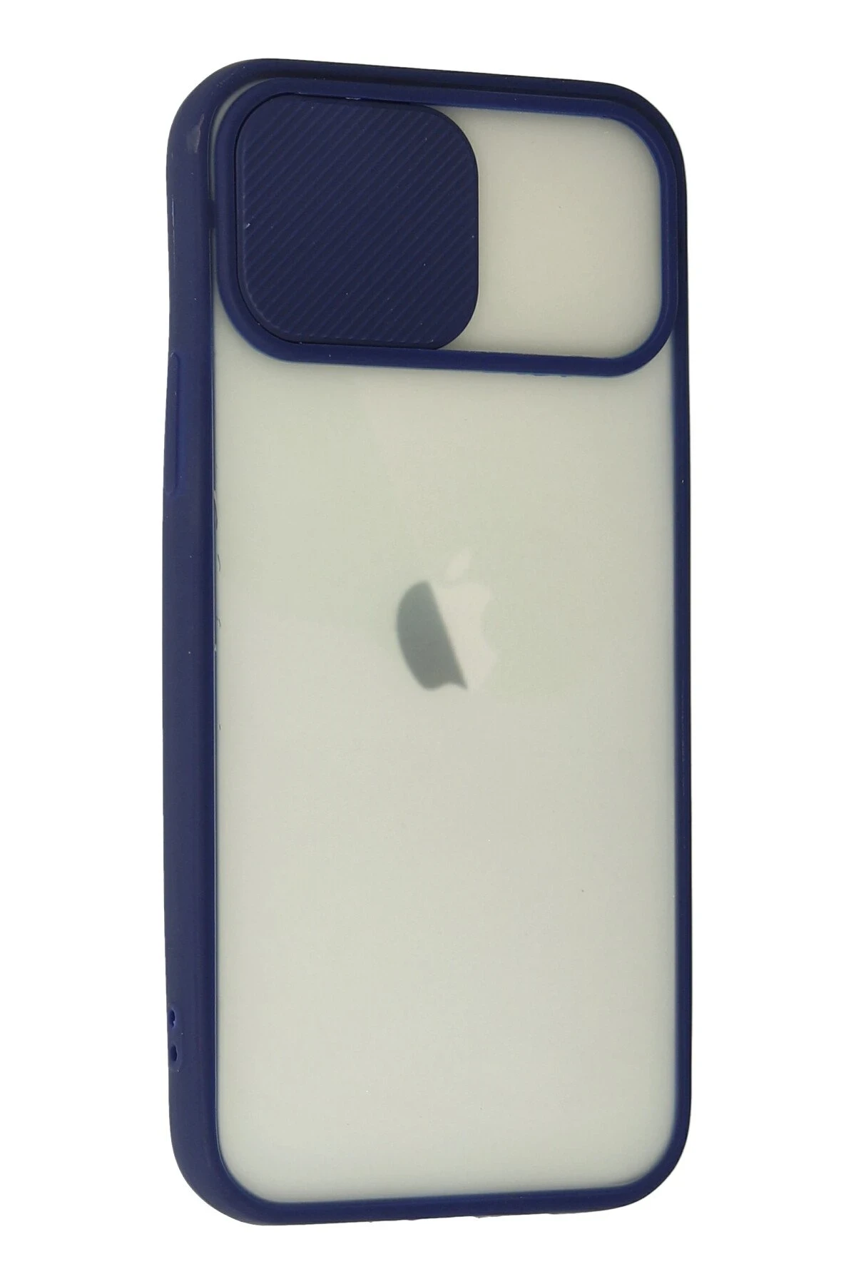 Newface iPhone 12 Kılıf Palm Buzlu Kamera Sürgülü Silikon - Lacivert
