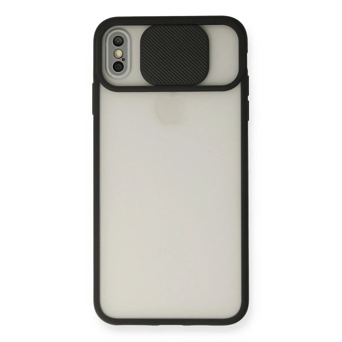 Newface Apple iPhone XS Max Kılıf Palm Buzlu Kamera Sürgülü Silikon - Siyah — görsel 4