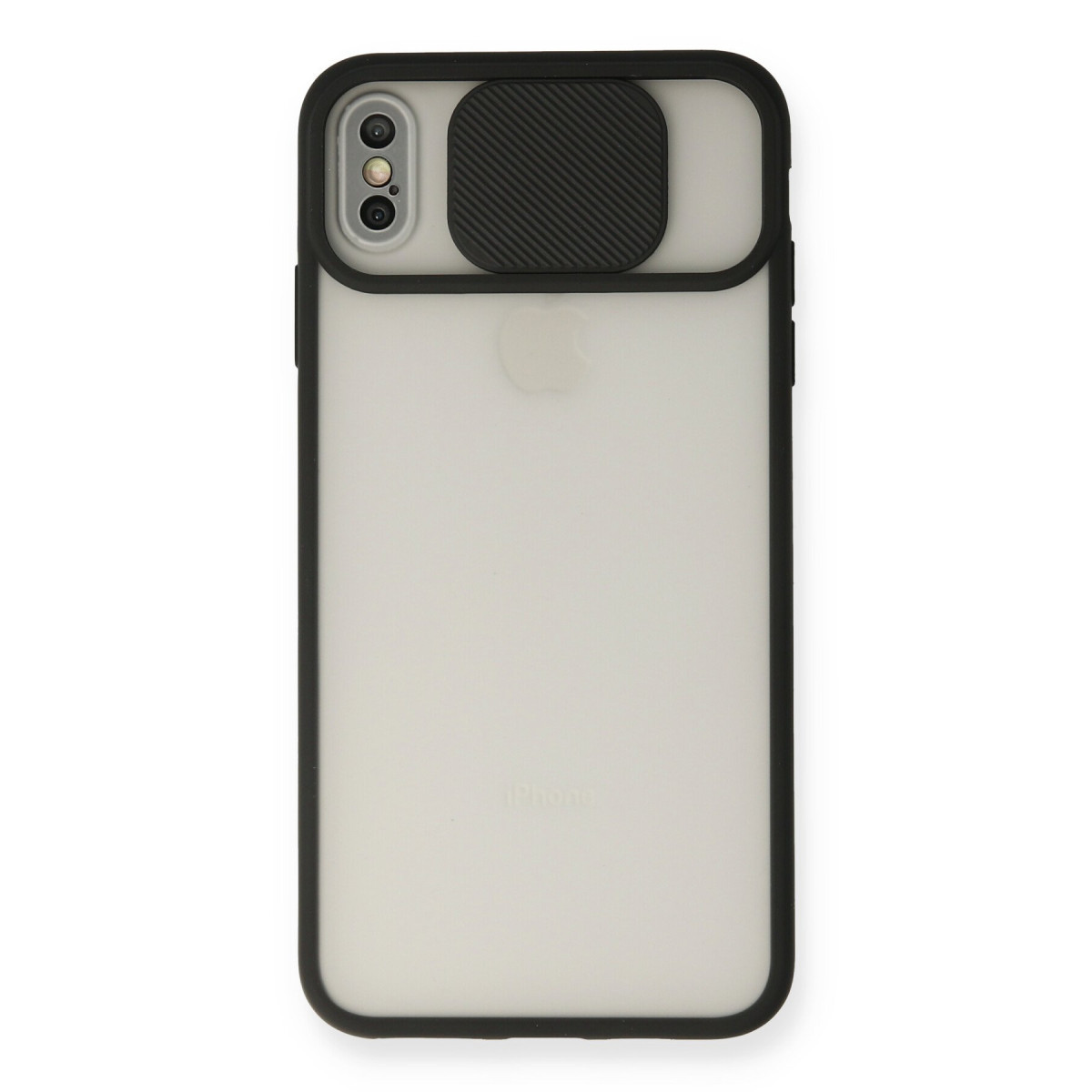 Newface Apple iPhone XS Max Kılıf Palm Buzlu Kamera Sürgülü Silikon - Siyah — görsel 7
