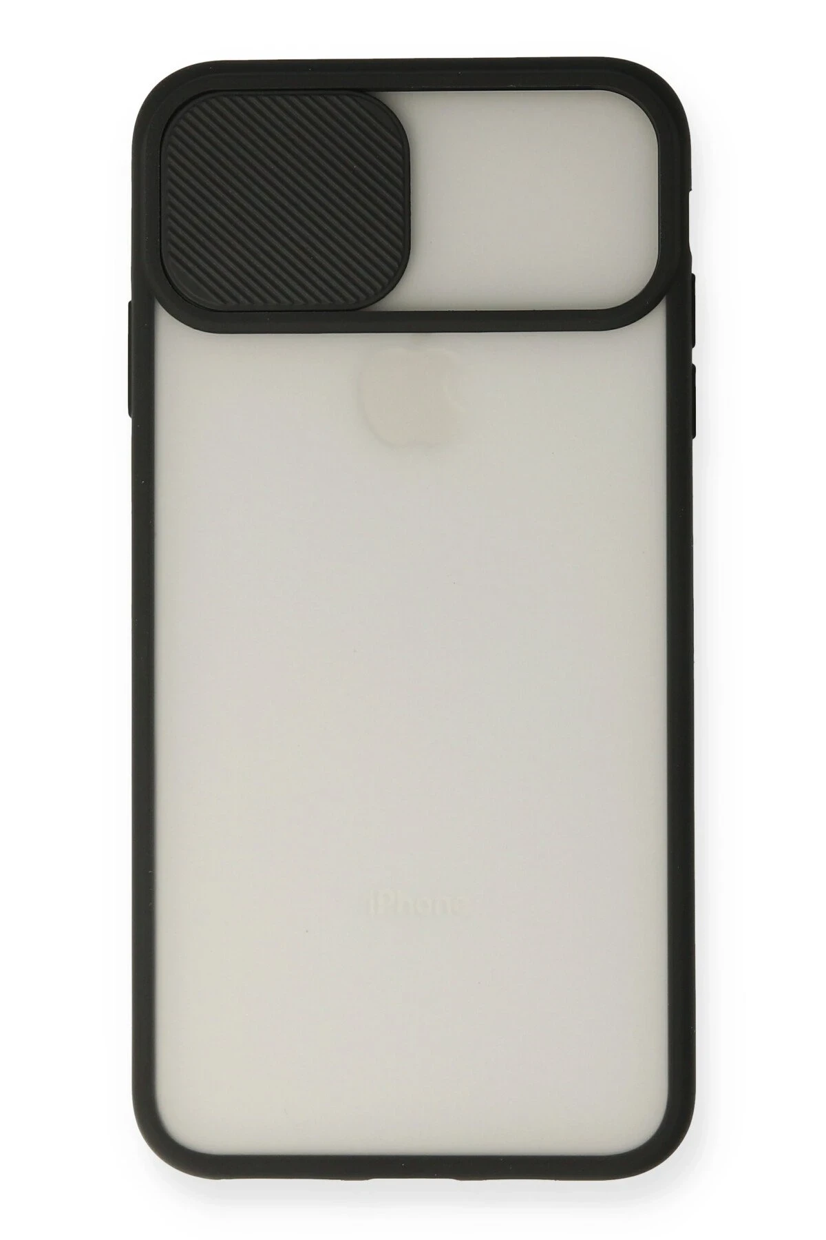 Newface iPhone XS Max Kılıf Palm Buzlu Kamera Sürgülü Silikon - Siyah