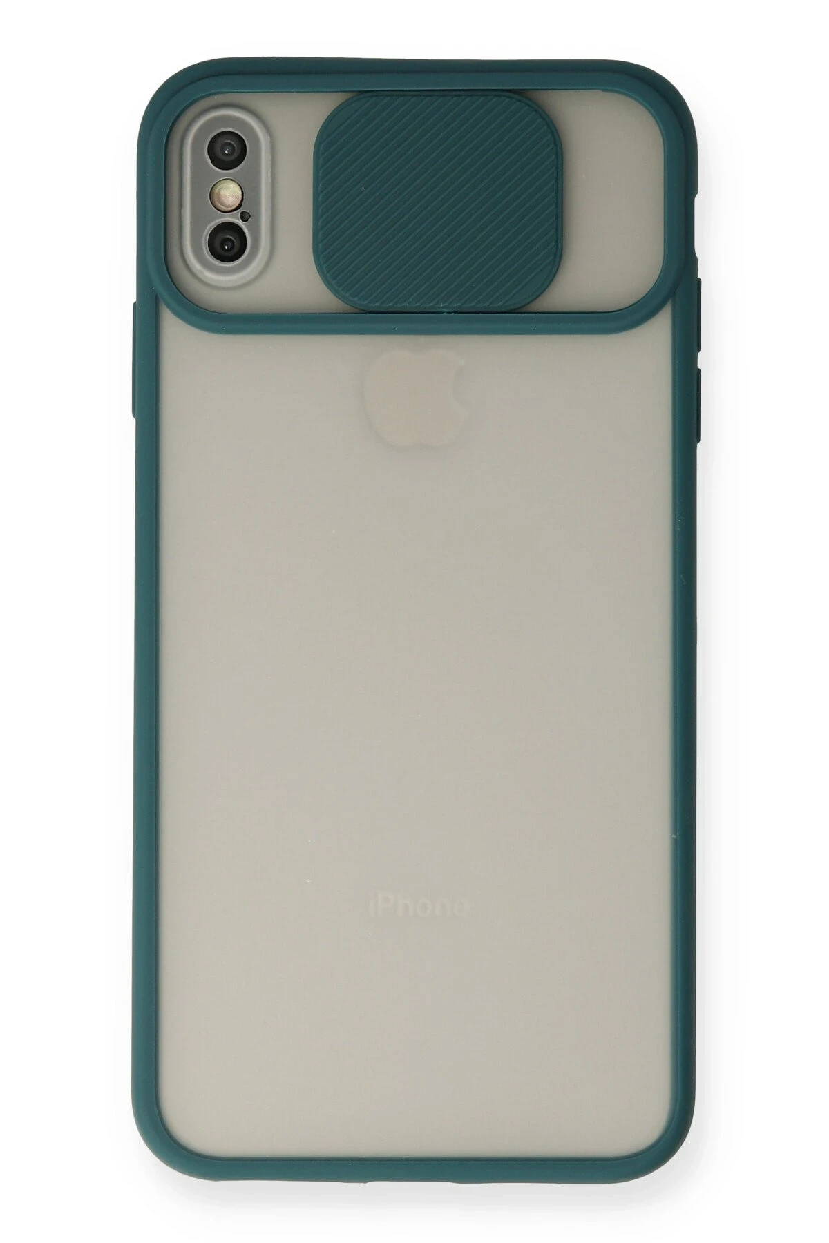 Newface iPhone XS Max Kılıf Palm Buzlu Kamera Sürgülü Silikon - Yeşil