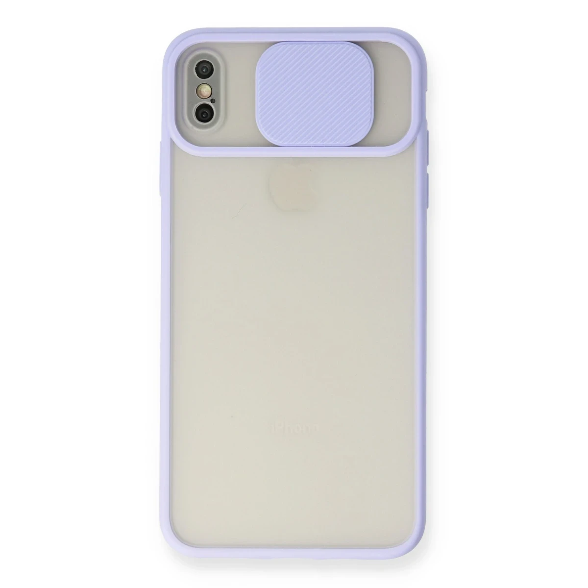 Newface Apple iPhone XS Max Kılıf Palm Buzlu Kamera Sürgülü Silikon - Lila
