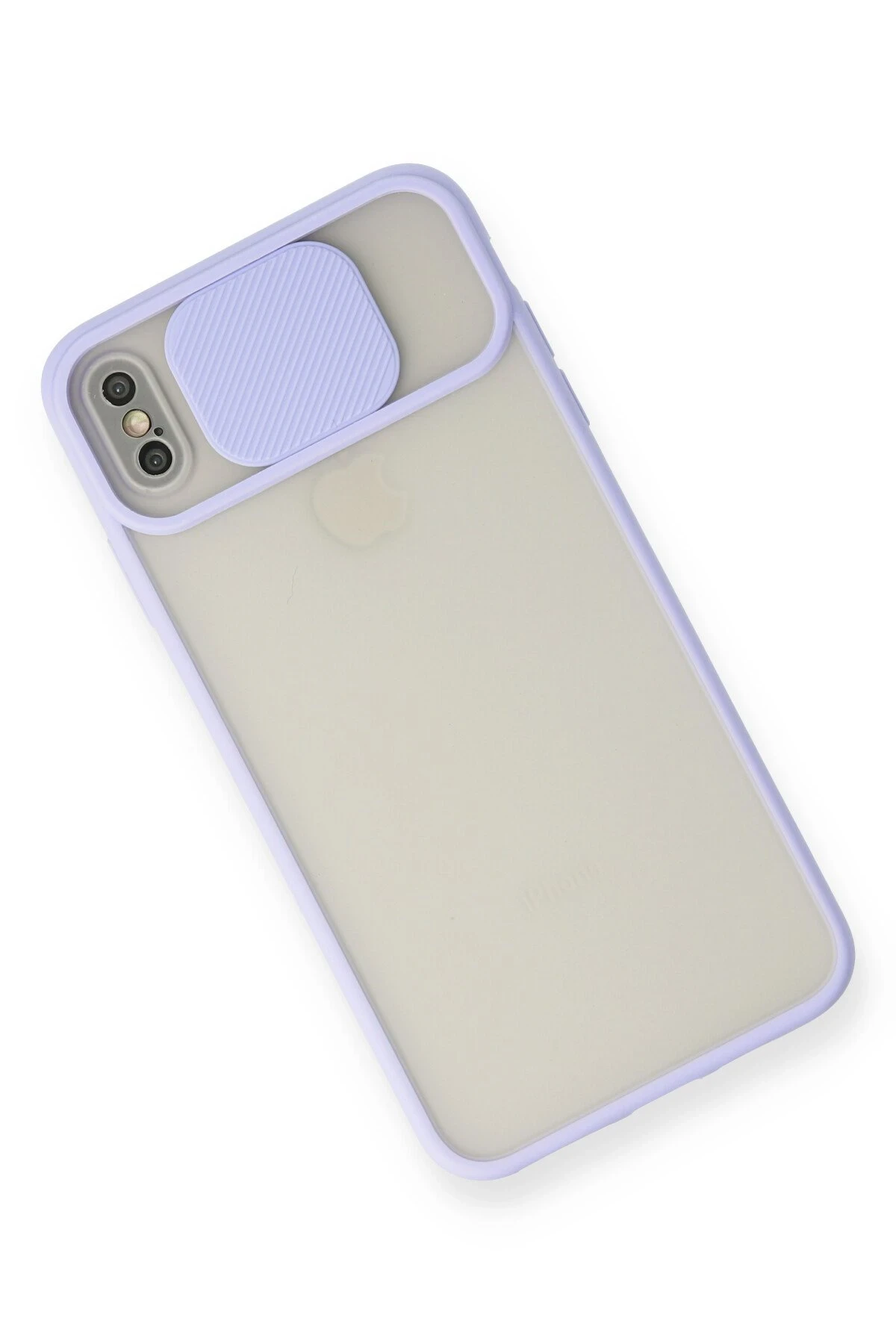 Newface iPhone XS Max Kılıf Palm Buzlu Kamera Sürgülü Silikon - Lila