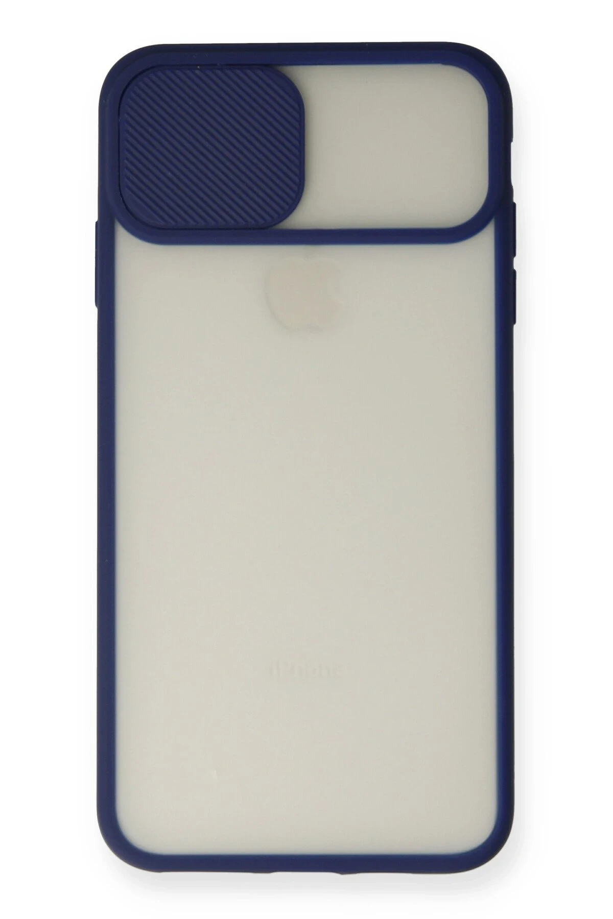 Newface iPhone XS Max Kılıf Palm Buzlu Kamera Sürgülü Silikon - Lacivert